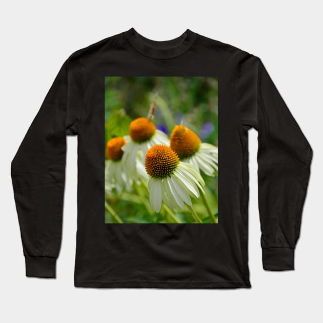 White Swan Echinacea Long Sleeve T-Shirt by jojobob